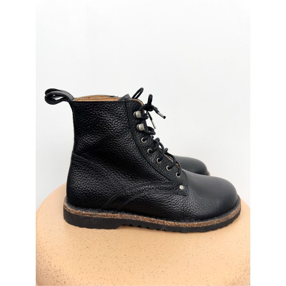 Birkenstock Women’s Bryson Black Natural Pebbled Leather Lace Up Boot